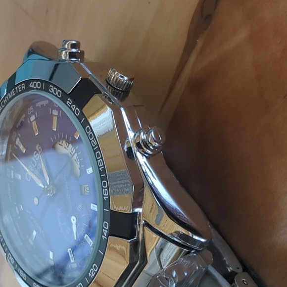 New Men's ORUSS 1853 Stainless Steel Blue Dial Watch with Luminous Hands - Picture 5 of 14